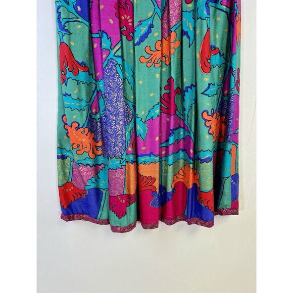 JEANNE MARC Maxi Skirt Vintage Purple Pink Teal Abstract size 12/14 Medium USA - Picture 5 of 16